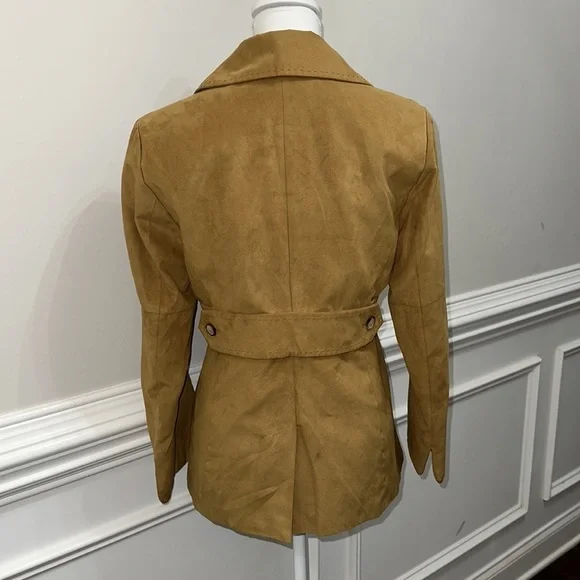Jones New York Faux Suede Camel Color Button Down Blazer size S - Picture 6 of 10